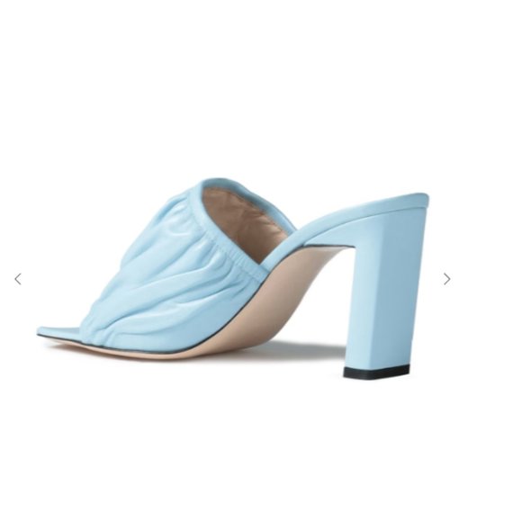 Wandler Ava Mule Lambskin Leather Sky Blue Shoes Heels Italy 38/ 8B - Picture 3 of 13